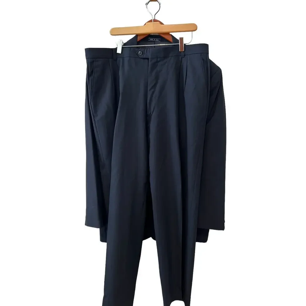Emanuel Ungaro Uomo Classic Blazer Navy Blue Pinstripe Suit 44L